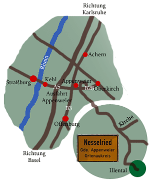 Karte mit Anfahrtsweg